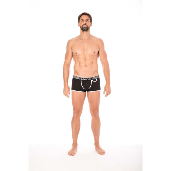 Mini-Pants noir échancré avec zip 